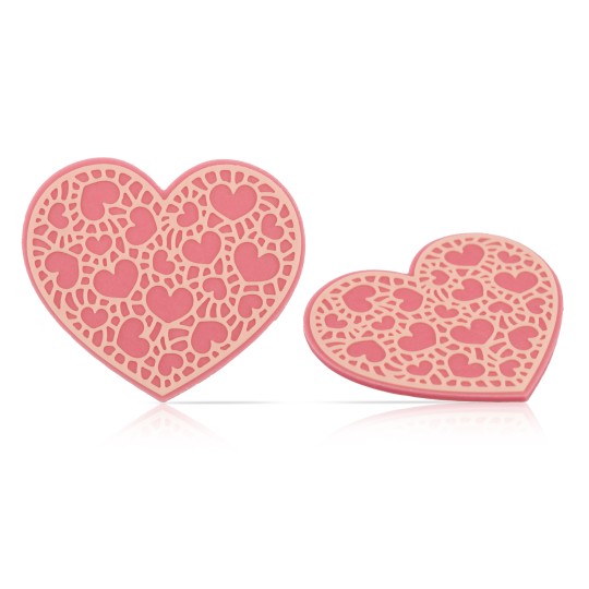 Heart pink-white layered